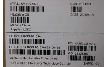 Lenovo 5M11S09639 MECH_ASM BL KB BK WW ITA LTN