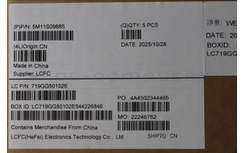 Lenovo 5M11S09685 MECH_ASM FRU KBD W/C DEN (SRX) UK BK