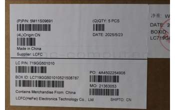 Lenovo 5M11S09691 MECH_ASM FRU KBD W/C GER (SRX) UK BK