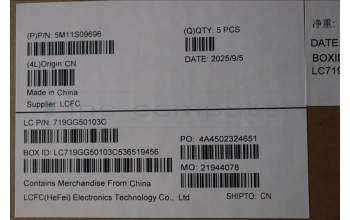 Lenovo 5M11S09696 MECH_ASM FRU KBD W/C HBW (CHY) US BK