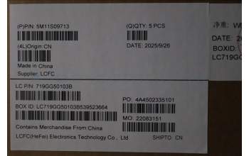 Lenovo 5M11S09713 MECH_ASM FRU KBD W/C NORDIC (SRX) UK BK