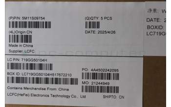 Lenovo 5M11S09754 MECH_ASM FRU KBD W/C ARA BL (SRX) US BK