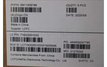 Lenovo 5M11S09786 MECH_ASM FRU KBD W/C HBW BL (SRX) US BK