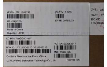 Lenovo 5M11S09798 MECH_ASM FRU KBD W/C POR BL (SRX) UK BK