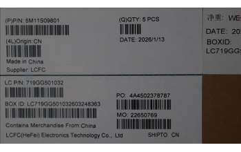 Lenovo 5M11S09801 MECH_ASM FRU KBD W/C RUS BL (LTN) US BK