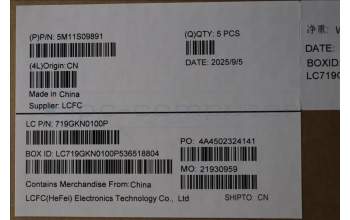 Lenovo 5M11S09891 MECH_ASM FRU IRL KBD W/C DEN (SRX) UK BK