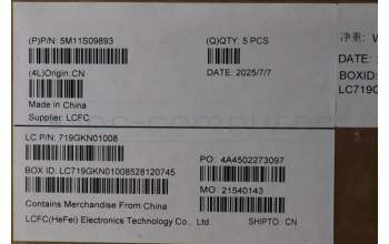 Lenovo 5M11S09893 MECH_ASM FRU IRL KBD W/C SPA (SRX) UK BK