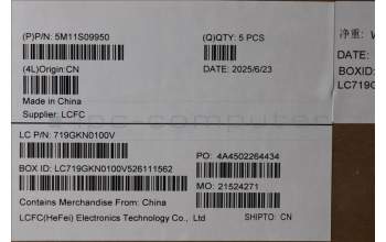 Lenovo 5M11S09950 MECH_ASM FRU KBD W/C ENG BL(CHY)US BK