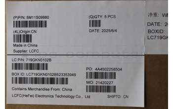 Lenovo 5M11S09980 MECH_ASM FRU KBD W/C GER BL(SRX)UK BK