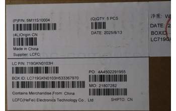 Lenovo 5M11S10004 MECH_ASM FRU KBD W/C POR BL(SRX)UK BK