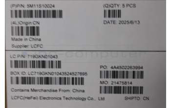 Lenovo 5M11S10024 MECH_ASM FRU KBD W/C NORDIC BL(SRX)UK BK