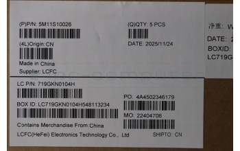 Lenovo 5M11S10026 MECH_ASM FRU KBD W/C SWS BL(CHY)UK BK