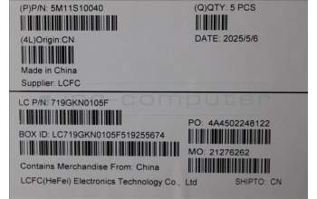 Lenovo 5M11S10040 MECH_ASM FRU KBDW/C EUROENG BL(SRX)US BK