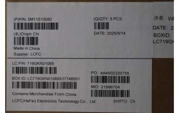 Lenovo 5M11S10082 MECH_ASM FRU KBD W/C UKR BL(CHY)US BK