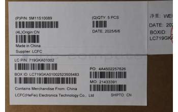 Lenovo 5M11S10089 MECH_ASM FRU KBD CCV ENG(Chicony)US BK