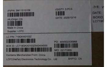 Lenovo 5M11S10108 MECH_ASM FRU KBD CCV HUN(Primax)UK BK