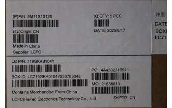 Lenovo 5M11S10126 MECH_ASM FRU KBD CCV NORDIC(Primax)UK BK