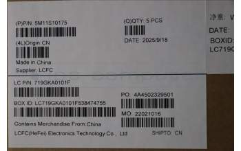 Lenovo 5M11S10175 MECH_ASM FRU KB CCV FRA BL(Chicony)UK BK