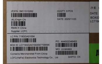 Lenovo 5M11S10262 Lenovo LCD Module, 14\", WUXGA, Non_Touch, Anti-Glare, IPS, 500nit, 100%SRGB, W/RGB+IR Camera