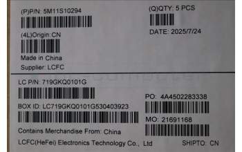 Lenovo 5M11S10294 MECH_ASM FRU KBD CCV ITA(Primax)UK BK