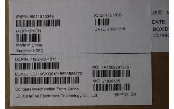 Lenovo 5M11S10349 MECH_ASM KB CCV BEL BL(Liteon)UK BK