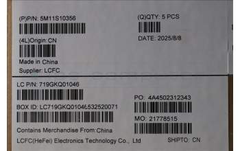 Lenovo 5M11S10356 MECH_ASM KB CCV SPA BL(Primax)UK BK