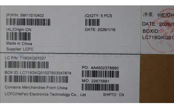 Lenovo 5M11S10402 MECH_ASM KB CCV UKE BL(Chicony)UK BK