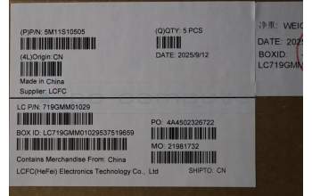 Lenovo 5M11S10505 MECH_ASM KB BK MG JPN CHY