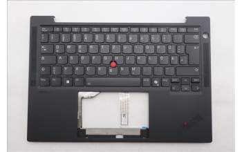 Lenovo 5M11S15600 C-Cover with keyboard, German, Black, Backlight, UK