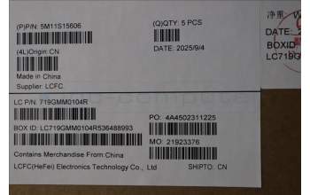 Lenovo 5M11S15606 MECH_ASM BL KB BK MG HBW LTN