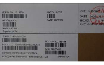 Lenovo 5M11S15609 MECH_ASM BL KB BK MG HUN LTN