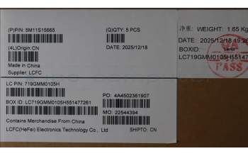 Lenovo 5M11S15665 MECH_ASM BL KB BK MG UKE CHY