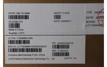 Lenovo 5M11S15684 MECH_ASM BL KB BK MG WW BUL LTN