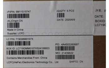 Lenovo 5M11S15747 MECH_ASM BL KB BK MG WW POR LTN