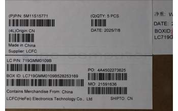 Lenovo 5M11S15771 MECH_ASM BL KB BK MG WW TUR LTN