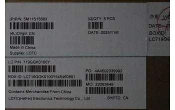 Lenovo 5M11S15883 MECH_ASM BL KB BK CZE/SLK LTN