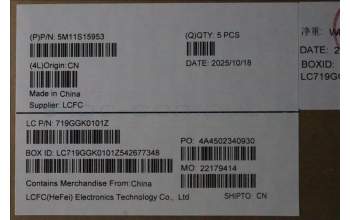 Lenovo 5M11S15953 MECH_ASM BL KB BK POR SRX