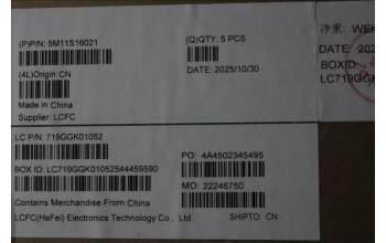 Lenovo 5M11S16021 MECH_ASM BL KB BK WW BUL SRX