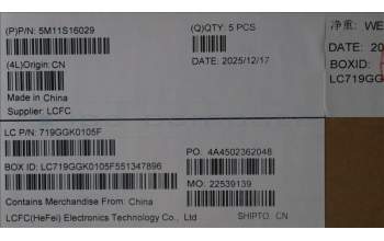 Lenovo 5M11S16029 MECH_ASM BL KB BK WW CZE/SLK SRX