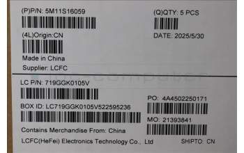 Lenovo 5M11S16059 MECH_ASM BL KB BK WW GER LTN