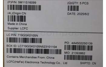 Lenovo 5M11S16099 MECH_ASM BL KB BK WW NORDIC LTN