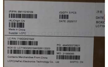 Lenovo 5M11S16109 MECH_ASM BL KB BK WW SLV SRX