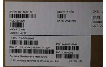 Lenovo 5M11S16189 MECH_ASM BL KB BK EST SRX