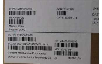 Lenovo 5M11S16293 MECH_ASM BL KB BK UKR SRX