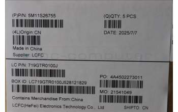 Lenovo 5M11S26755 MECH_ASM FRU KBD WC SPA (CHY)UK BK