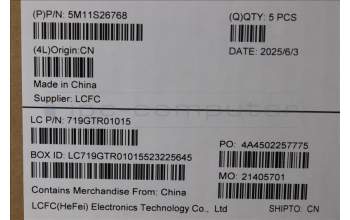 Lenovo 5M11S26768 MECH_ASM FRU KBD WC ITA (SRX)UK BK