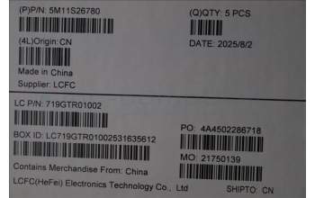 Lenovo 5M11S26780 MECH_ASM FRU KBD WC SWEFIN (SRX)UK BK