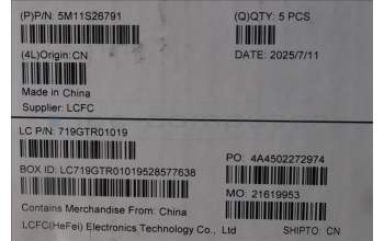 Lenovo 5M11S26791 MECH_ASM FRU KBD WC EURO ENG (SRX)US BK