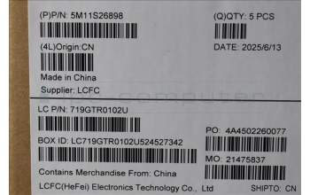 Lenovo 5M11S26898 MECH_ASM FRU KBD WC SWS BL(SRX)UK BK