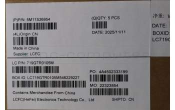 Lenovo 5M11S26954 MECH_ASM FRU KBD WC UKR BL(SRX)US BK